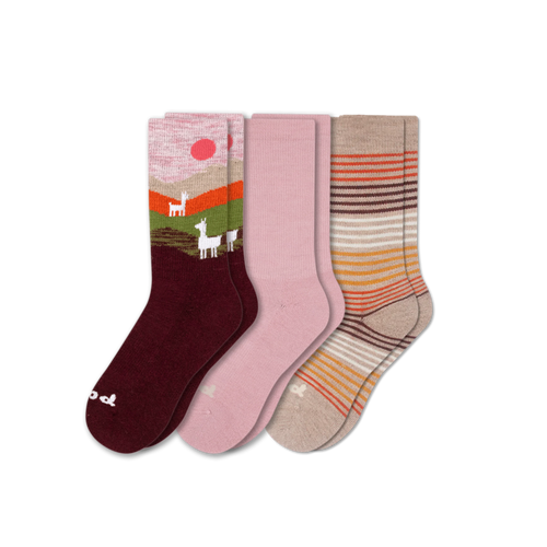 3 Pack - Women's Crew Pacas Socks