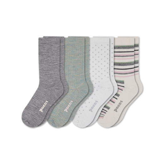 4 Pack - Women's Light-Weight Crew Pacas Socks