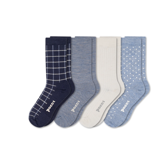 4 Pack - Women's Light-Weight Crew Pacas Socks