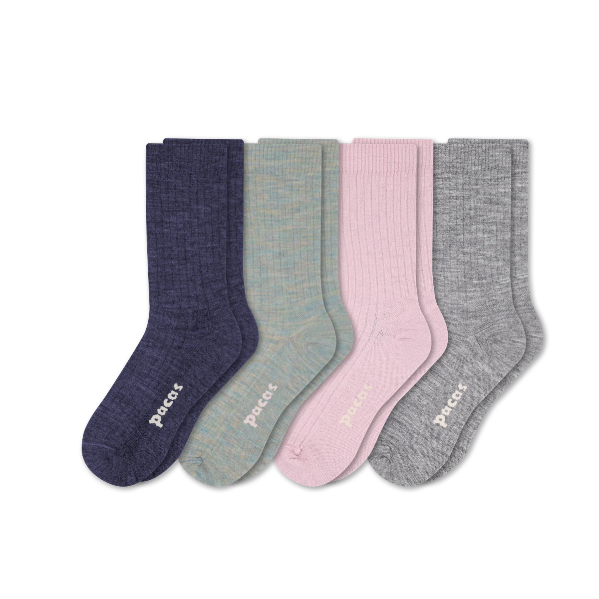 4 Pack - Women's Light-Weight Crew Pacas Socks