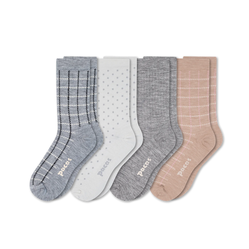 4 Pack - Women's Light-Weight Crew Pacas Socks