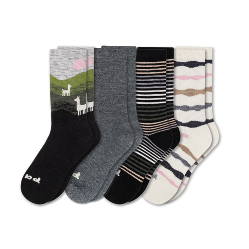 4 Pack - Women's Crew Pacas Socks