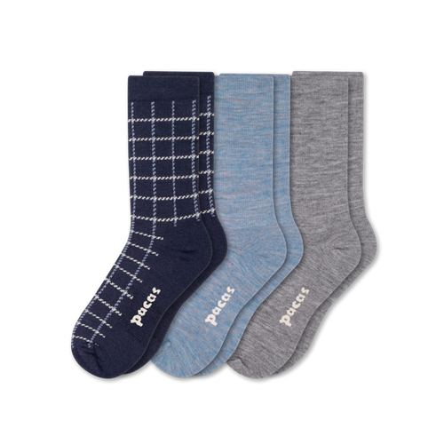 3 Pack - Women's Light-Weight Crew Pacas Socks