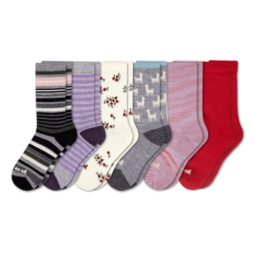 6 Pack - Women's Crew Pacas Socks