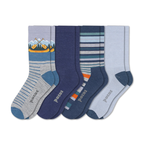 4 Pack - Men's Light-Weight Crew Pacas Socks