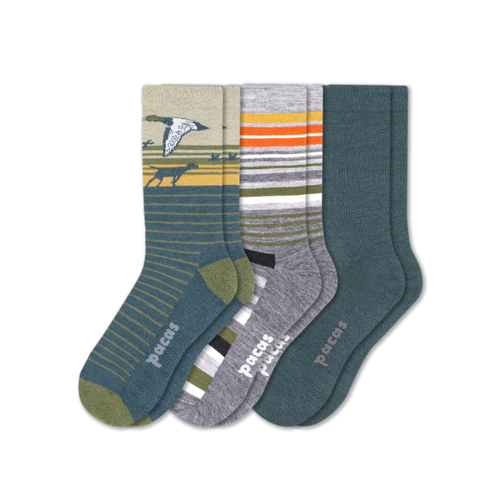 3 Pack - Men's Light-Weight Crew Pacas Socks