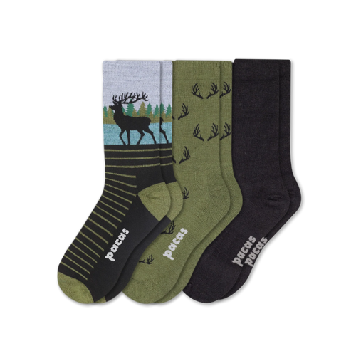 3 Pack - Men's Light-Weight Crew Pacas Socks