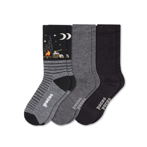 3 Pack - Men's Light-Weight Crew Pacas Socks