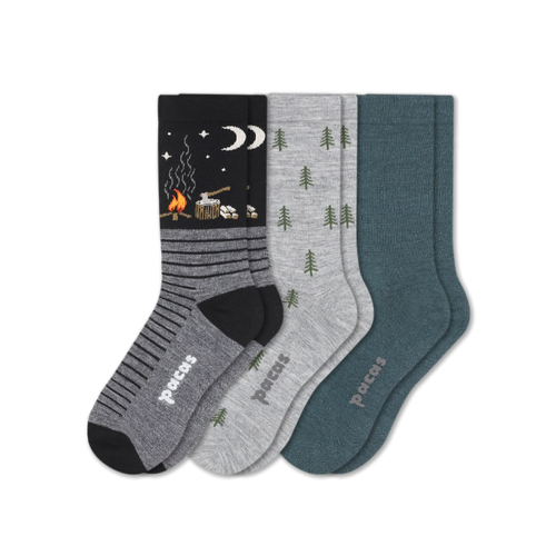 3 Pack - Men's Light-Weight Crew Pacas Socks