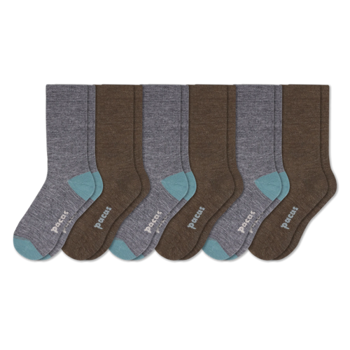 6 Pack - Men's Light-Weight Crew Pacas Socks
