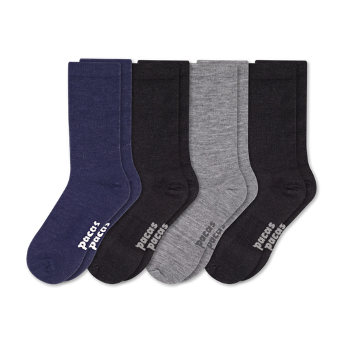 4 Pack - Men's Light-Weight Crew Pacas Socks