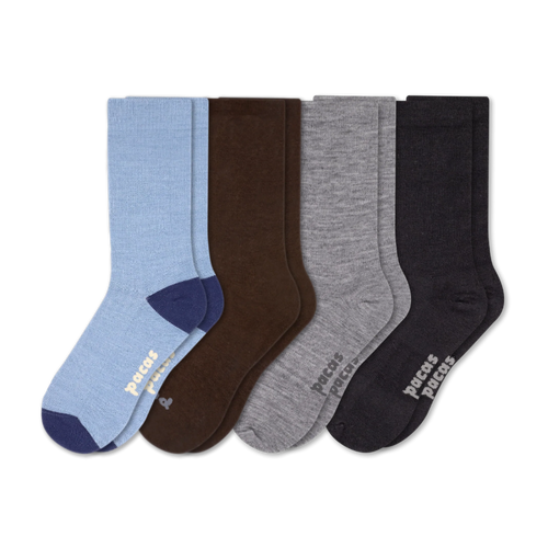 4 Pack - Men's Light-Weight Crew Pacas Socks