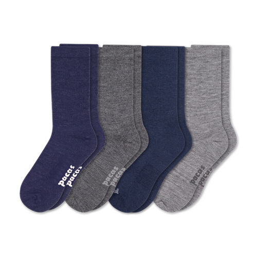 4 Pack - Men's Light-Weight Crew Pacas Socks