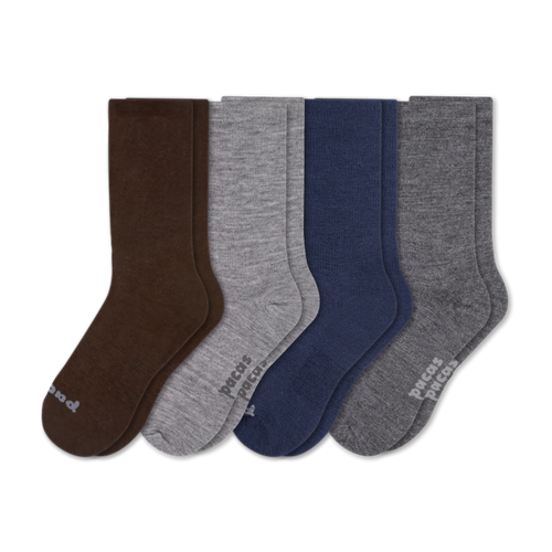 4 Pack - Men's Light-Weight Crew Pacas Socks
