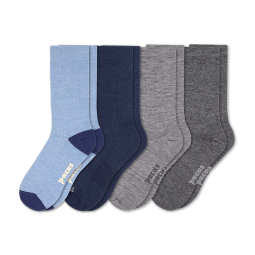 4 Pack - Men's Light-Weight Crew Pacas Socks