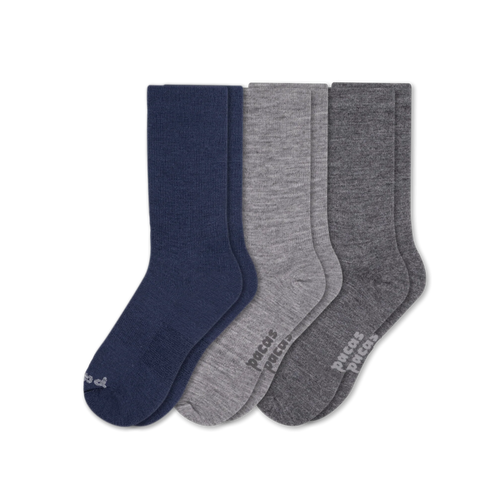 3 Pack - Men's Light-Weight Crew Pacas Socks