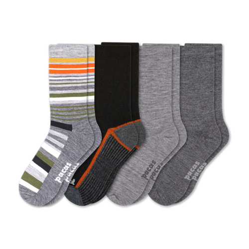 4 Pack - Men's Light-Weight Crew Pacas Socks