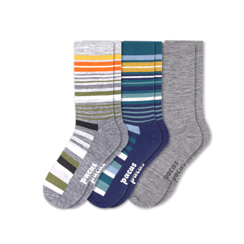3 Pack - Men's Light-Weight Crew Pacas Socks