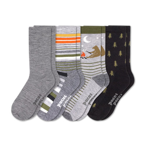4 Pack - Men's Light-Weight Crew Pacas Socks
