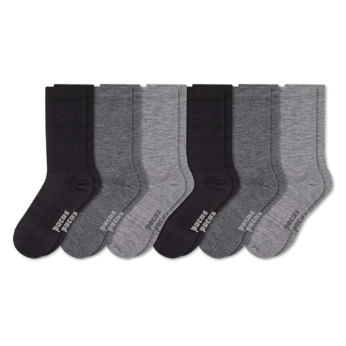 6 Pack - Men's Light-Weight Crew Pacas Socks