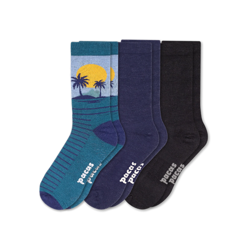 3 Pack - Men's Light-Weight Crew Pacas Socks
