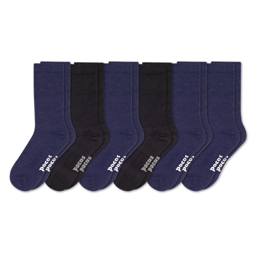 6 Pack - Men's Light-Weight Crew Pacas Socks