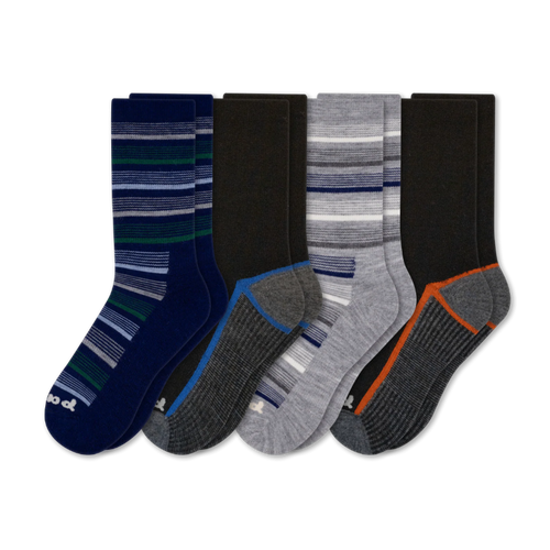 4 Pack - Men's Light-Weight Crew Pacas Socks