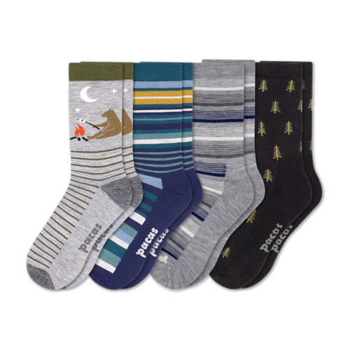 4 Pack - Men's Light-Weight Crew Pacas Socks