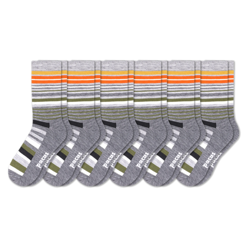 6 Pack - Men's Light-Weight Crew Pacas Socks