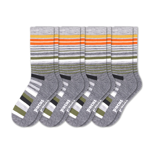 4 Pack - Men's Light-Weight Crew Pacas Socks