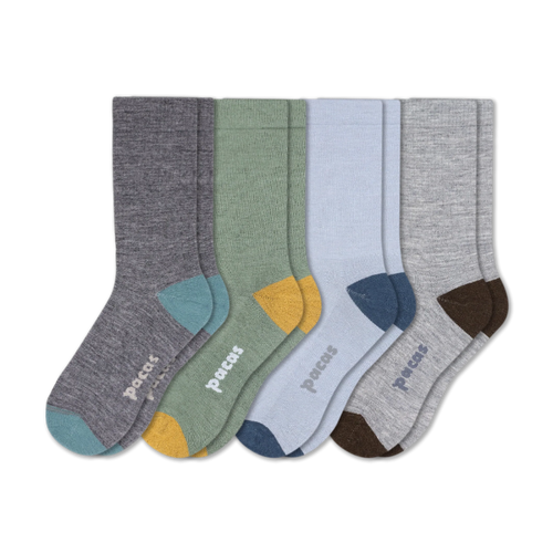 4 Pack - Men's Light-Weight Crew Pacas Socks