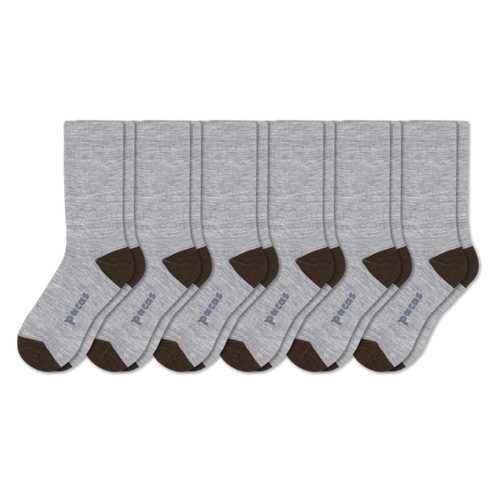 6 Pack - Men's Light-Weight Crew Pacas Socks