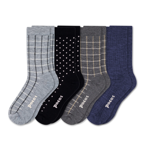 4 Pack - Women's Light-Weight Crew Pacas Socks