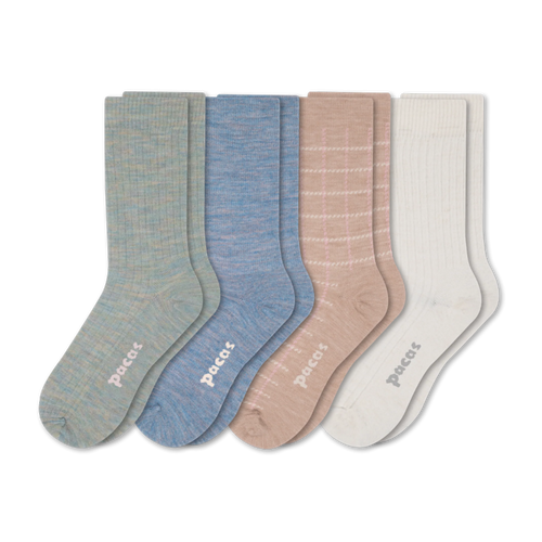 4 Pack - Women's Light-Weight Crew Pacas Socks
