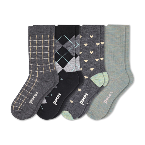 4 Pack - Women's Light-Weight Crew Pacas Socks