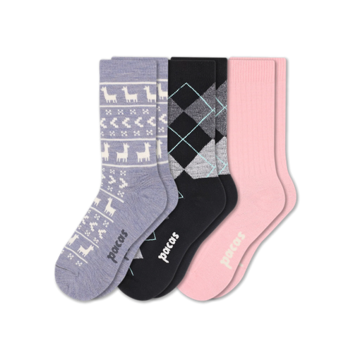 3 Pack - Women's Light-Weight Crew Pacas Socks