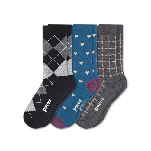3 Pack - Women's Light-Weight Crew Pacas Socks