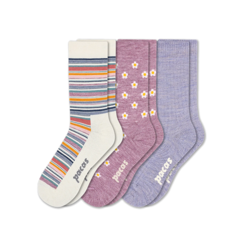 3 Pack - Women's Light-Weight Crew Pacas Socks