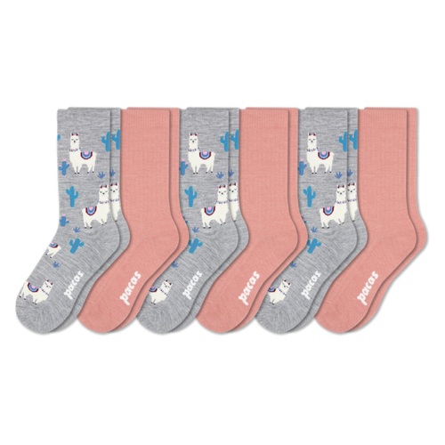 6 Pack - Women's Light-Weight Crew Pacas Socks
