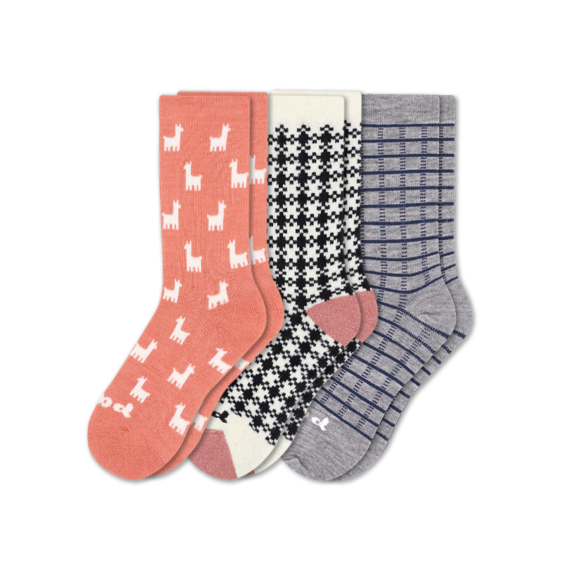 3 Pack - Women's Crew Pacas Socks