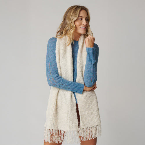 Women's Ribbed Boucle Scarf