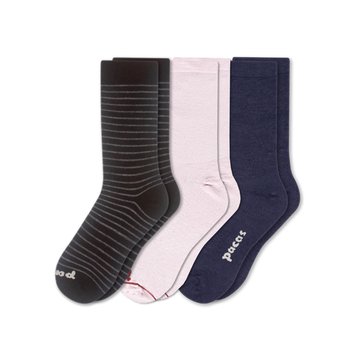 3 Pack - Women's Light-Weight Crew Pacas Socks