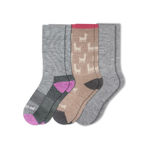 3 Pack - Women's Crew Pacas Socks