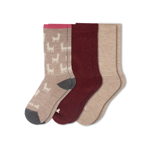 3 Pack - Women's Crew Pacas Socks
