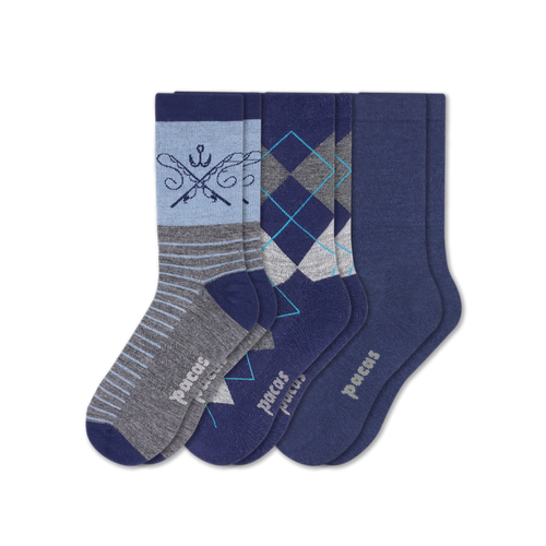 3 Pack - Men's Light-Weight Crew Pacas Socks