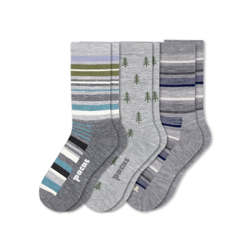 3 Pack - Men's Light-Weight Crew Pacas Socks