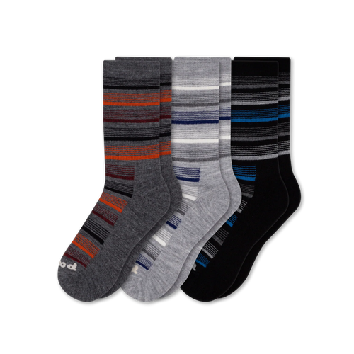 3 Pack - Men's Light-Weight Crew Pacas Socks