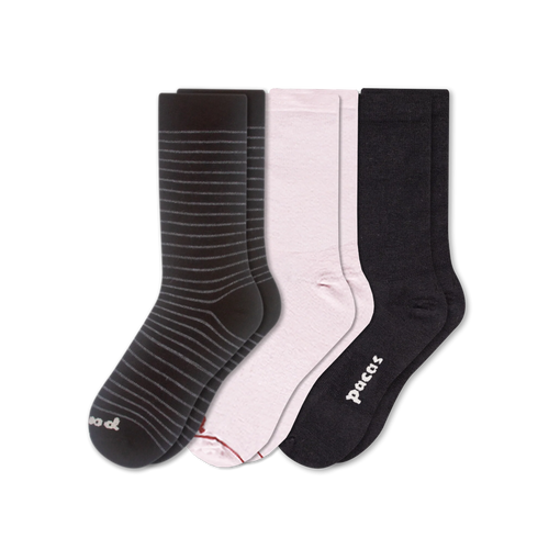 3 Pack - Women's Light-Weight Crew Pacas Socks