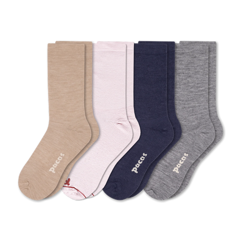 4 Pack - Women's Light-Weight Crew Pacas Socks