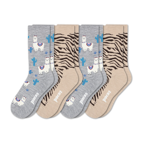 4 Pack - Women's Light-Weight Crew Pacas Socks